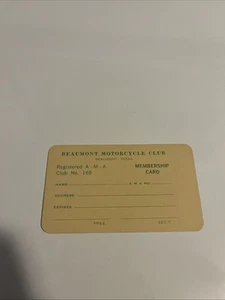 Vintage Motorcycle Club Membership Card 1970’s Biker Collectibles Memorabilia - Picture 1 of 1