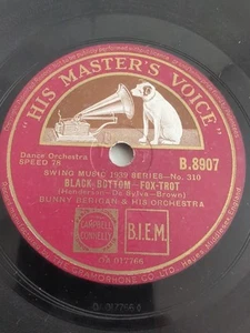 BUNNY BERIGAN AND HIS ORCHESTRA SCHWARZER UNTERTEIL 78RPM HMV B.8907 - Bild 1 von 4