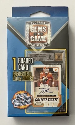 2022 Football Gems Of The Game 1 Graded Card Guaranteed 9 or Higher Sealed New! - Image 1 of 2