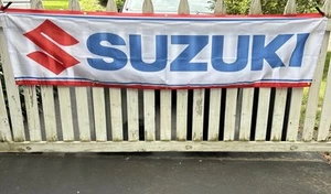 Für Suzuki Racing Rot Weiß Blau Flagge 2x8 ft. mit Ösen - Bild 1 von 3