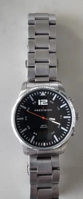 PRECISIÓN Reloj Solar Hombre/Mujer Acero Inoxidable Analógico-Digital -Cuarzo -Funciona Foto 1 de 4