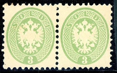 Austria 1863 Lombardy Venetia  2 Soldi Green Scott #21 MNH O188 - Image 1 of 4