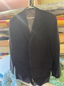 Apt. 9 Blazer Men Large Black Corduroy 2 Buttton Sport Coat Cotton - Picture 1 of 5