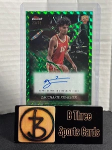 ZACCHARIE RISACHER 2024 Topps Finest Green Geometric Auto RC /75 Hawks A1158 - Picture 1 of 6