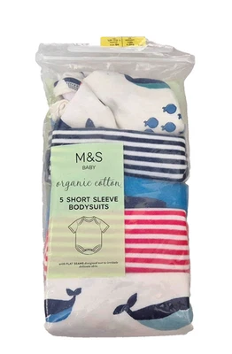 MARKS & SPENCER Baby Girls Boys Short Sleeve BabyGrow Romper Up To 1 Month - Image 1 of 2