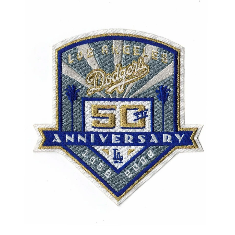 2008 Los Angeles Dodgers 50th Anniversary Season Home & Road Jersey Sleeve Patch - Image 1 of 1