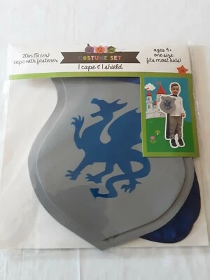 Capa de caballero para niños con sujetador y escudo conjunto de disfraces OSFM! ¡NUEVO EN PAQUETE! Foto 1 de 4
