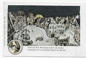 Jakoberkirchweih-Karte Augsburg 1908 nach Memmingen. Seltene Karte