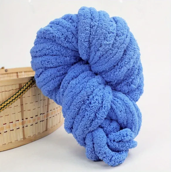 Periwinkle Chenille Chunky Yarn Jumbo Fluff Thick Knit Blanket Crochet Amigurumi - Image 1 of 1