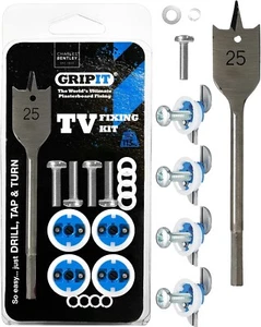 Gripit Blue TV Kit - Pack of 4 - Heavy Duty Plasterboard Fixings 113kg - Picture 1 of 6