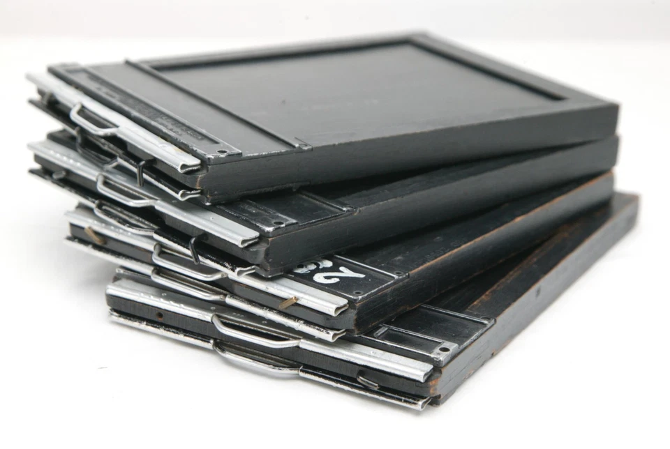 Vintage Four Graflex Graphic Type 5 4x5" Wooden Cut Film Holders. Tested. Used. - Image 1 of 1