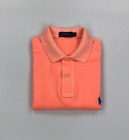 Men's Washed Orange Polo Ralph Lauren Polo Shirt Medium M Short Sleeve Logo A