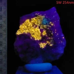 Fluorescent Uvite w/ Graphite in Calcite Marble short wave Franklin 589ct - Picture 1 of 8