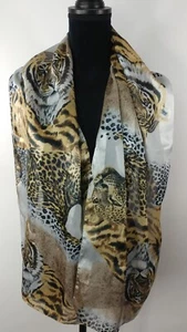 Gorgeous Trendy Animal Print Tigers & Cheetah Neutrals Scarf - Picture 1 of 7