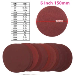 6 Inch（150mm）Disc Lens Polishing Rotary Round Dry Sanding Sandpaper Red Sand - Picture 1 of 8