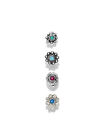 Traditional Combo Of 4 Flower Shaped Assorted Color & Design Nose Pin For Women