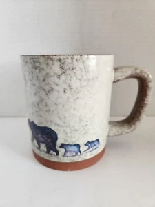 Alaska Kaffeebecher Tasse Grizzlybär Mama und Jungtiere Stein Handarbeit 18 Oz - Bild 1 von 8