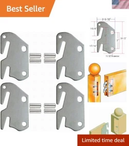 13 Gauge Steel Hook Plates with Mounting Pins for Wooden Beds - 4 Count - Picture 1 of 6