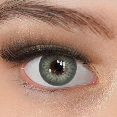 CHARMIGA Kontaktlinsen farbig grün Jahreslinsen ohne Stärke Farblinsen Dawn Green