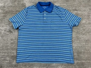 Saddlebred Shirt Mens Extra Large Blue Perfect Polo Cotton Blend Knit - Picture 1 of 11
