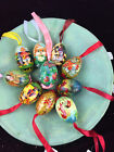 10 jaj wielkanocnych ręcznie malowane drewniane jajka malarstwo drewno wielkanocne jajka ręcznie robiona dekoracja