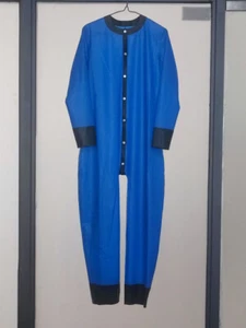 Latex Gummi Catsuit Handmade Cosplay Party Blue uniform Suit Fixed Men XXL - Picture 1 of 1