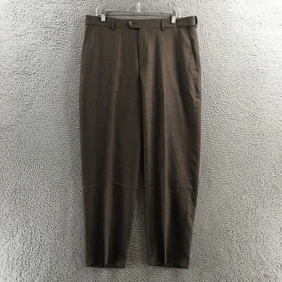 Pantalones de vestir Croft & Barrow calce clásico para hombre 36x30 (37x28,5 real) marrón cremallera NUEVO Foto 1 de 4