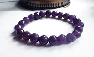 SCHMUCK-STCK ARMBAND ACHAT gef. HEILSTEIN Kugeln facettiert 8mm - Picture 1 of 2