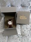 Unisex Vivienne Westwood Hampstead Chronograph Watch Rose Gold & Brown Leather