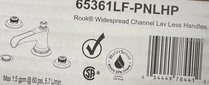 Brizo Rook 65361LF-PNLHP Polished Nickel Channel Spout Bathroom Faucet LESS HAND - Picture 1 of 2