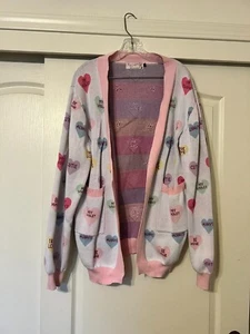 My Violet - Damen große Valentinstag Strickjacke Pullover Candy Herzen mit Taschen - Bild 1 von 5