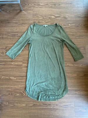 Faux Suede Bodycon Long Sleeve Dress Dusty Olive Hunter Green Charlotte Russe M - Image 1 of 3