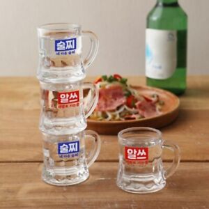 Epple Story Allz Sulchi Cheers Mini Handle Soju Glass 4P Korea Mukbang Somac Set