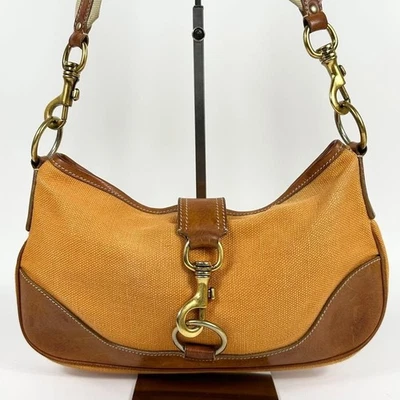 MIU MIU Archive Soho Shoulder Bag Orange Brown Canvas & Leather Authentic Used - Image 1 of 4