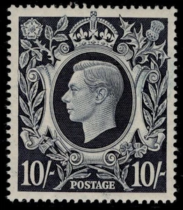 GB GVI SG478, 10s dark blue, NH MINT. Cat £260. - Picture 1 of 1