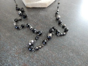 Vintage Premier Designs blau/schwarz & metallisch Perlen Halskette signiert - Bild 1 von 6