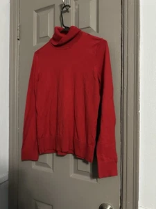 Chaps Women’s Size Large Red Turtleneck Long Sleeved Pullover Sweater - Picture 1 of 10