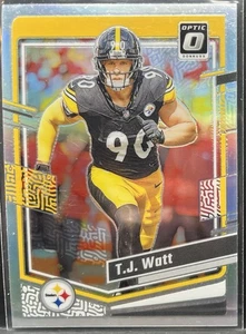2023 Donruss Optic TJ Watt HOLO SILVER Prizm #166 🔥 Pittsburgh Steelers - Picture 1 of 1
