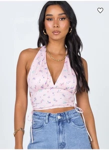 Princess Polly Penelope Halter Top Pink - Size 12 - Picture 1 of 6