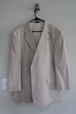 TAN SADDLEBRED 100% ALGODÓN SEERSUCKER ABRIGO DEPORTIVO talla 50R blazer/chaqueta de traje Foto 1 de 4