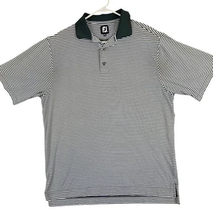 FootJoy Shirt Mens Size Large Green White Stripe Golf Polo - Picture 1 of 14
