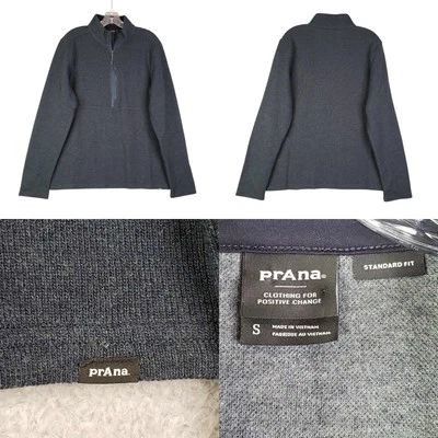 PrAna Mens 1/2 Zip Wool Blend Sweater Pullover Size S Small Blue Outdoor Hike - Image 1 of 4