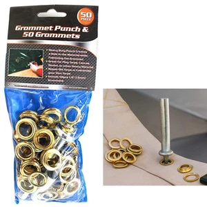 1/2" Ösen Stanzwerkzeug-Kit 50 Ösen Planen Reparatur Leinwand Zelte Banner Zum Selbermachen - Bild 1 von 1