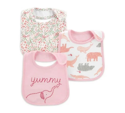 Babador Carter's Child of Mine bebê menina algodão rosa, pacote com 3 - Imagem 1 de 4