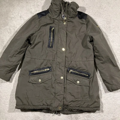 Chaqueta utilitaria GUESS Parka para mujer XL verde bolsillos con cremallera cremallera completa a presión ropa de calle Foto 1 de 4
