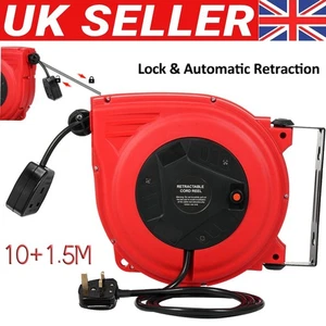 Retractable Extension Cable Reel Automatic Wall/Ceiling Mount for Home Workshop - Picture 1 of 10