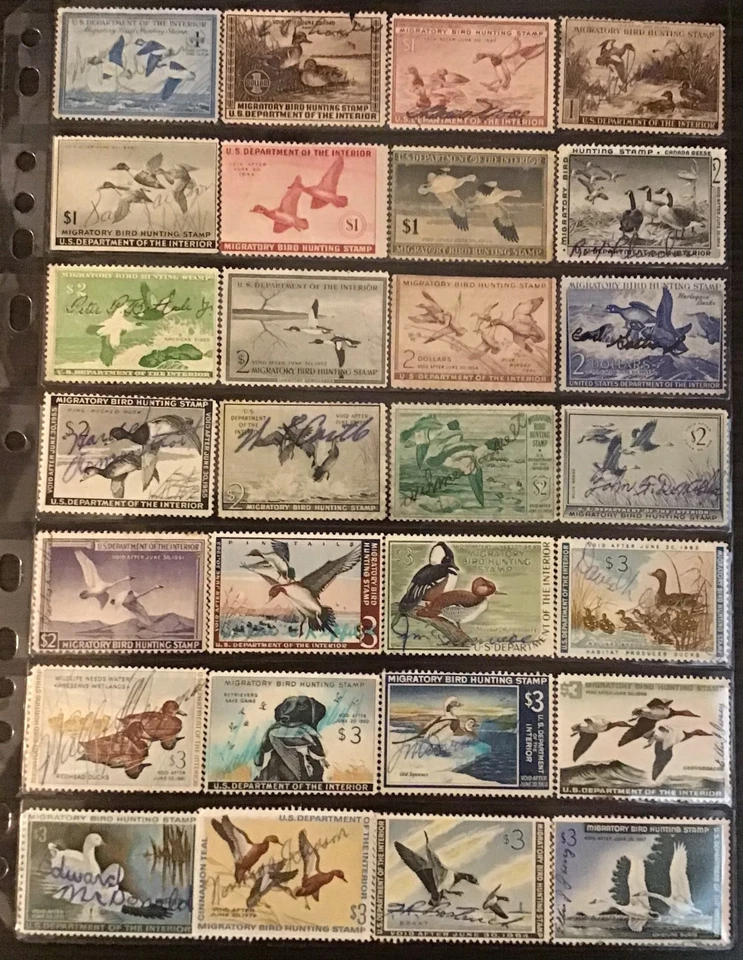 U.S. Duck Stamp Collection, $1 - $25.00, MNH, MH, Used, Cat. Val $971.50 - Image 1 of 4