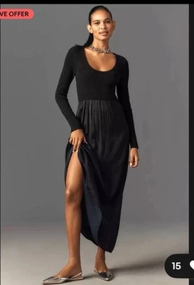 Anthropologie The Thea Twofer Sweater Dress: Scoop-Neck Edition S NEW - Image 1 of 4