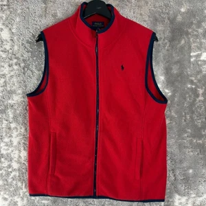 Polo Ralph Lauren Size XL 18-20 Mock Neck Outdoor Sweater Vest Red Sleeveless - Picture 1 of 9