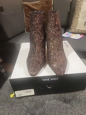 BOTINES NINE WEST BRONCE MULTI TEXTURA “ARIP3” TALLA 9.6M con MUCHOS DESTELLOS Foto 1 de 4